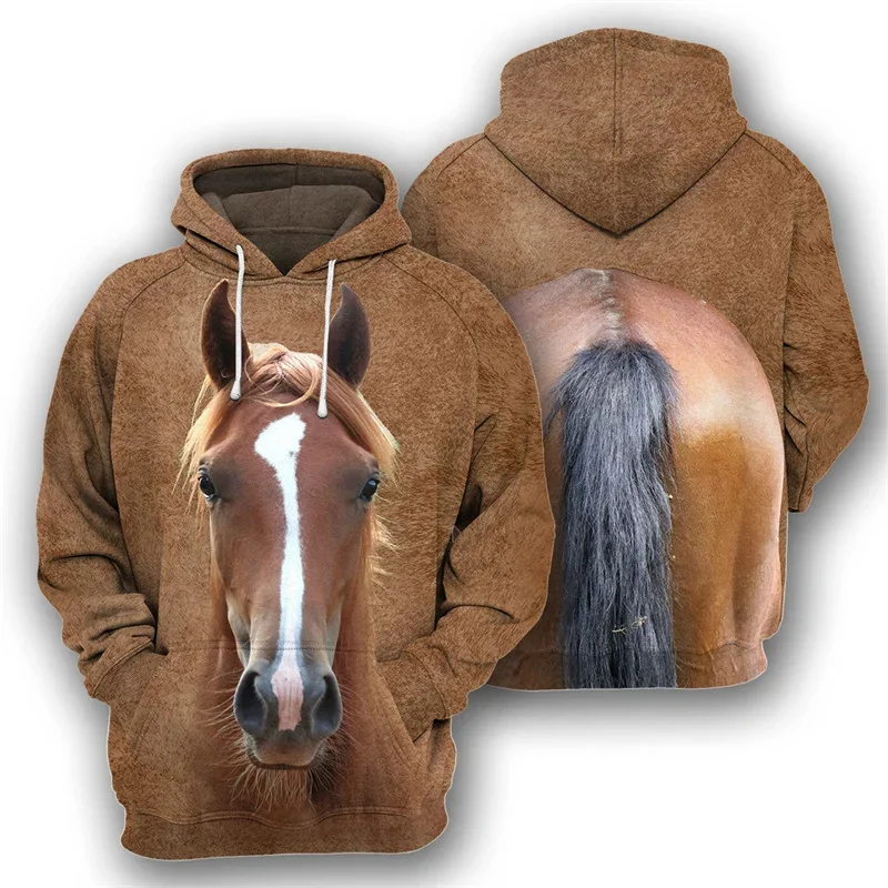 thumbnail image 1 of Sudadera con capucha con estampado de oveja, alpaca, toro y caballo para hombre, sudadera con capucha de manga larga con estampado 3D de animales, abrigo con capucha de gran tamaño para la calle, 1 of 4