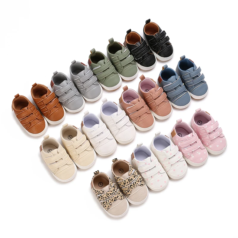 New Spring And Autumn Baby Non-slip Toddler Shoes Baby Heart Pattern Comfortable Solid Color Flat Sports Shoes baby shoes
