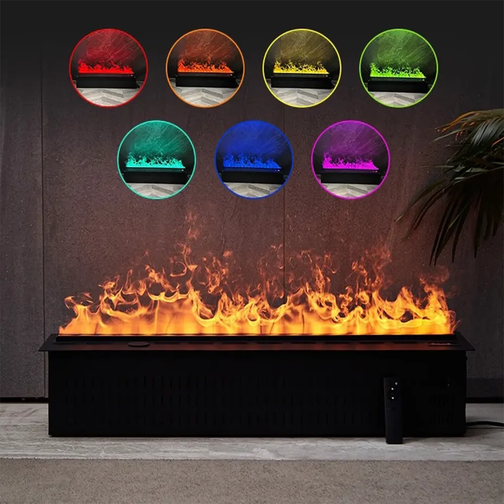 Modern remote control electric fireplace Mute water mist electric decorative fireplace humidifier power 3d flame steam fireplace images - 6