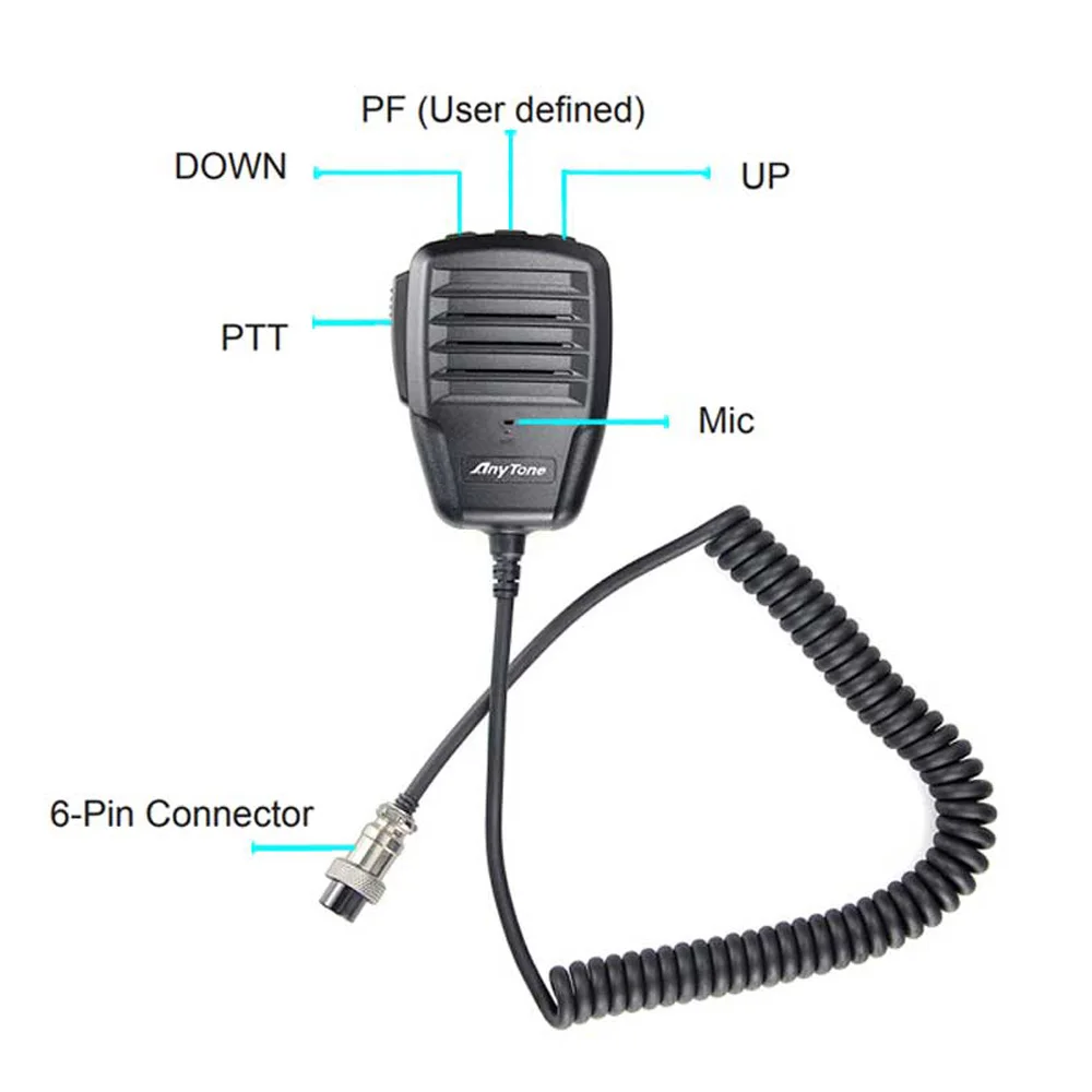 NEW Original 6 Pin Microphone for CB Radio AT-6666PRO 10 Meter Radio