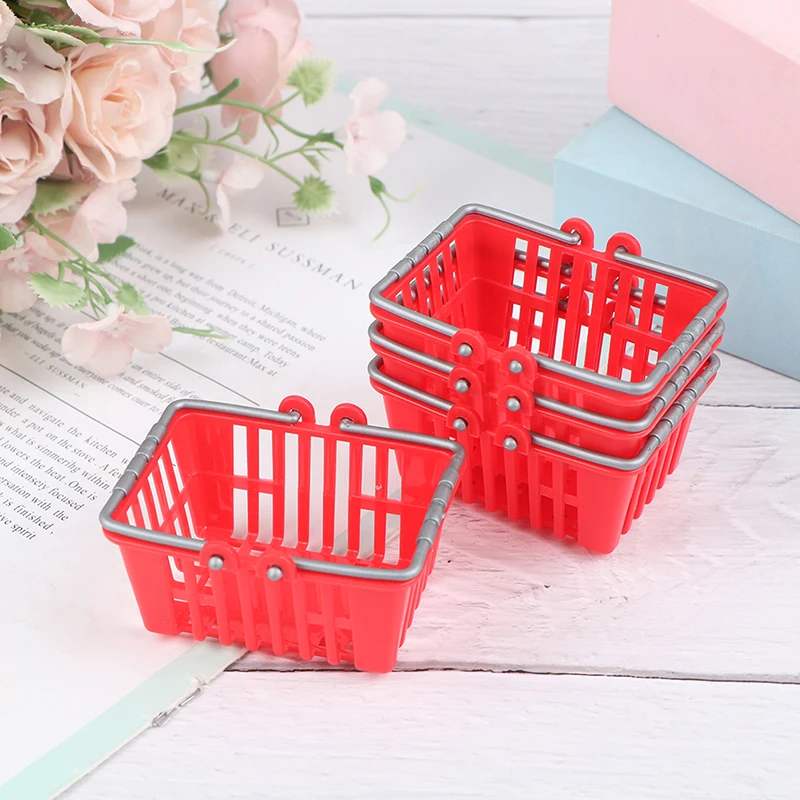 Dollhouse Miniature Shopping Basket Toys Kids Mini Supermarket