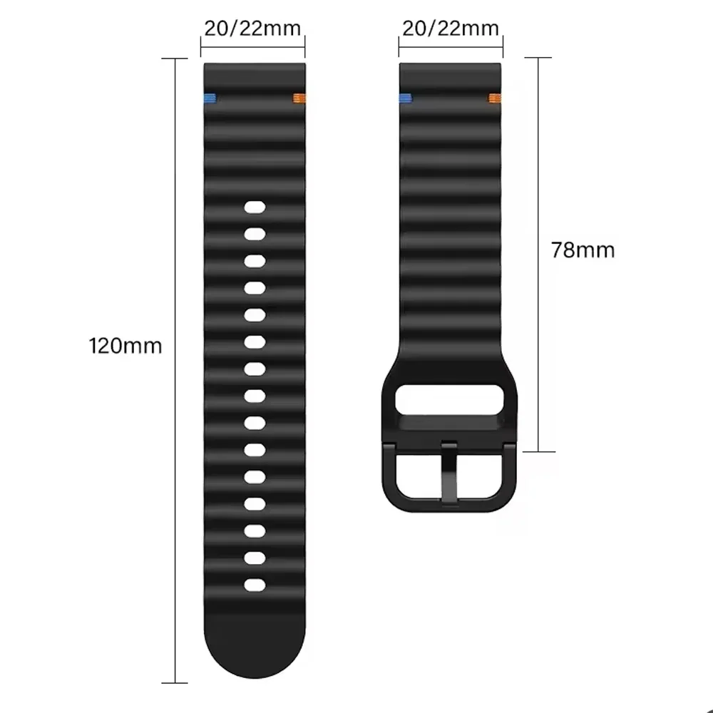 22mm 20mm Watch Strap For Huami Amazfit BALANCE Band GTR 4 2 2E GTR3 Pro/GTS 4/2 mini GTS 3/Bip 3 Pro U S Silicone Wave Bracelet