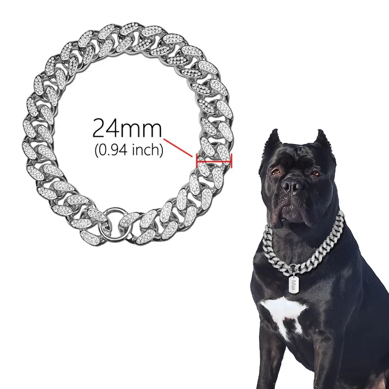 Sparkle Bulldog Necklace Dog Collar Accessories