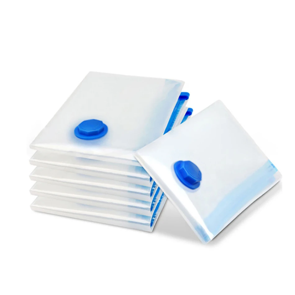 2PCS Durable Vacuum Storage Bags For Clothes Pillows Bedding Blanket More Space Save Compression Travel Hand Pump Seal Zipper