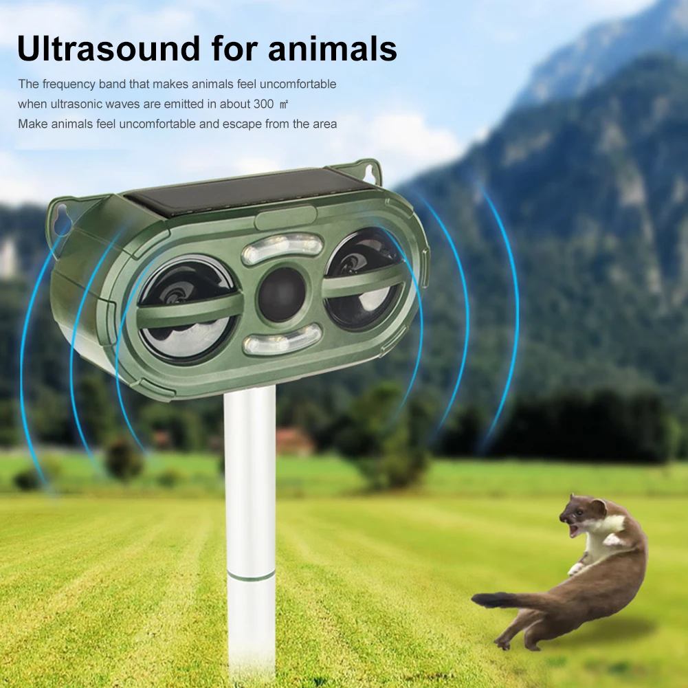 Tanio Ultrasonic Animal Repellent Solar Animal Repeller PIR sklep
