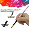 12Pcs Professional Quality Art Watercolor Brushes White Nylon Round Tip Set for Acrylic and Brushes for Face Body Nail Art 5