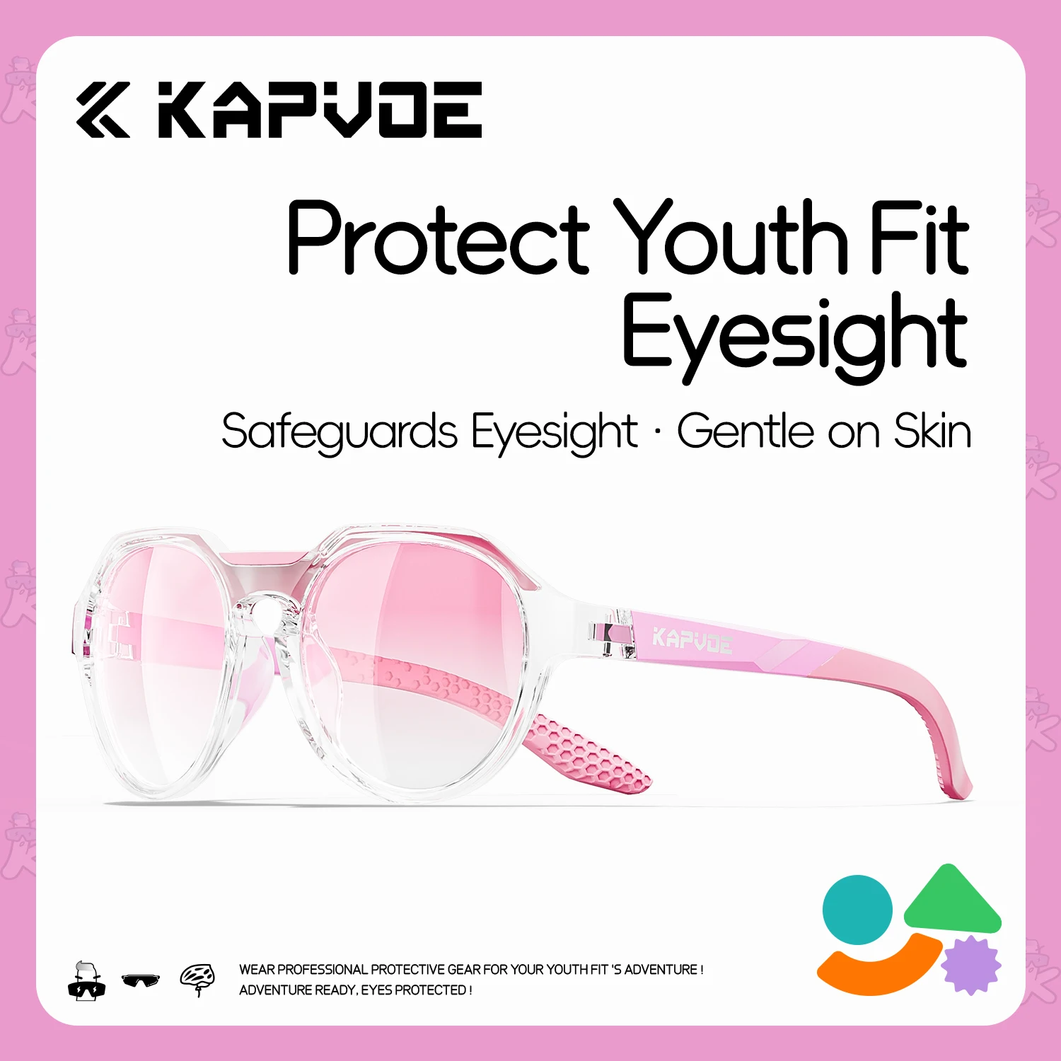 Kapvoe Kids Cycling Glasses Sports Aged 8-15 Baseball Running Children UV400 Sports Sunglasses Riding Bicycle Glasses Bike