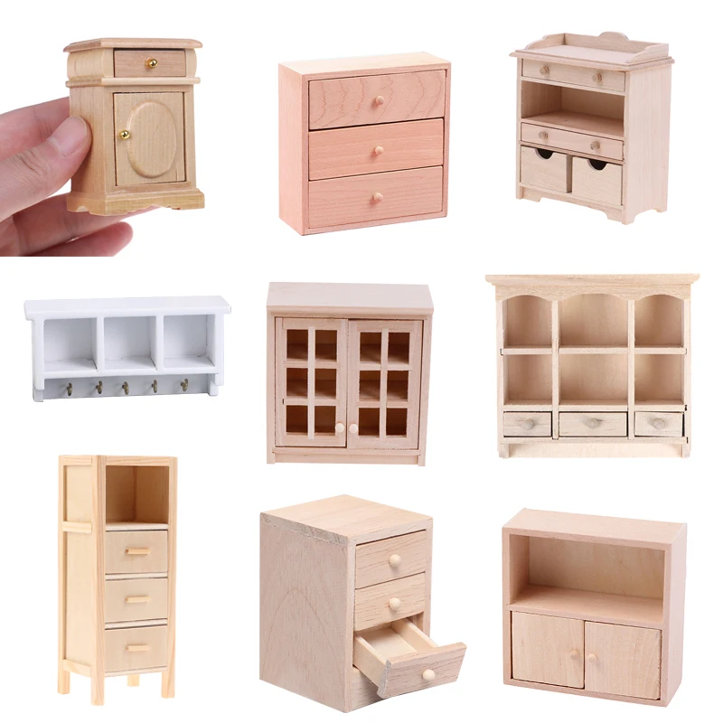 1:12 Dollhouse Miniature Storage Cabinet Chest Of Drawers Locker Vertical Model Furniture Home Decor Toy Doll House Accessories velvet necklace display stand wooden jewelry set display plate for showcasing bamboo chain jewelry model chest brackets