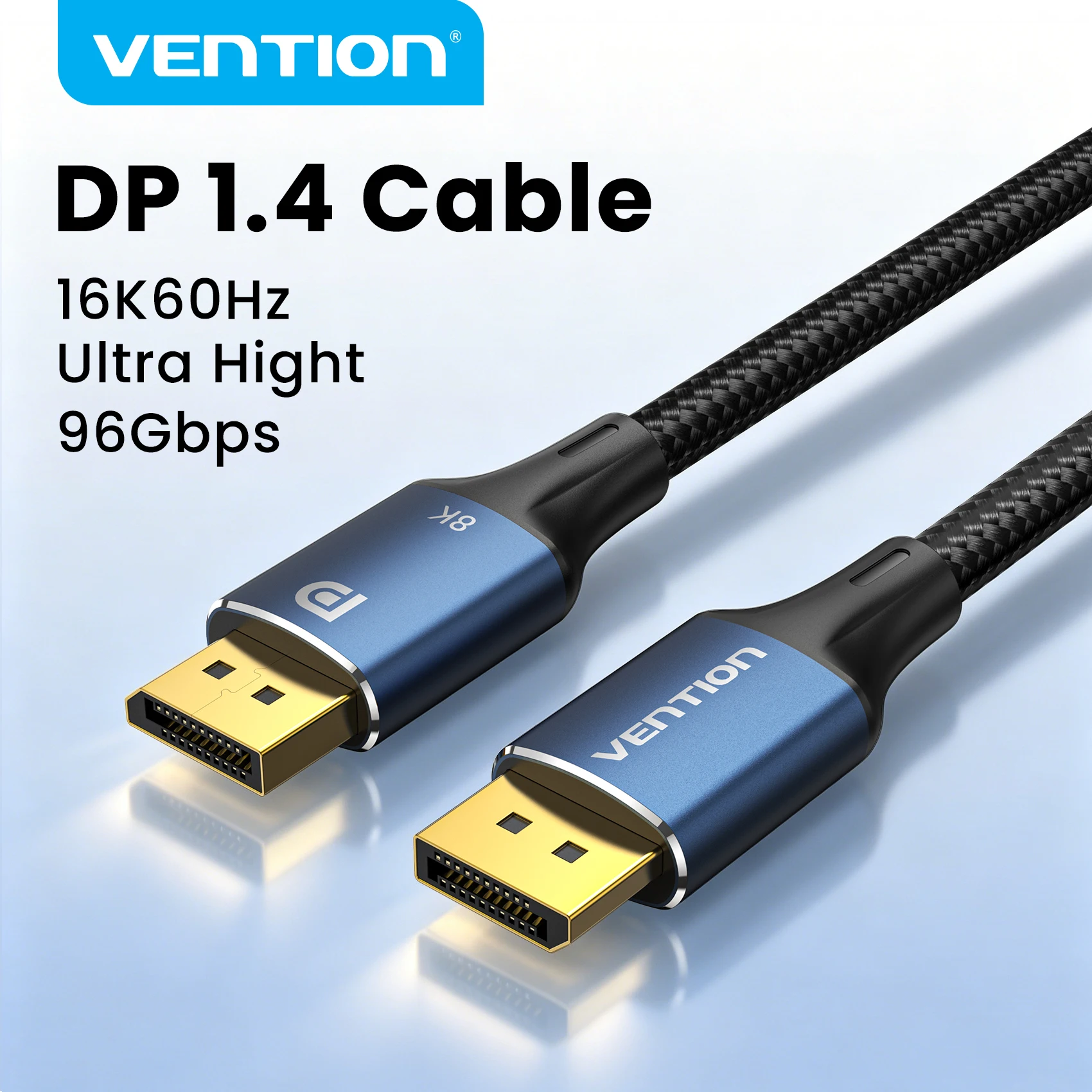 8K Ultra HD DisplayPort 1.4 Cable with High-Speed Audio & Video Transmission