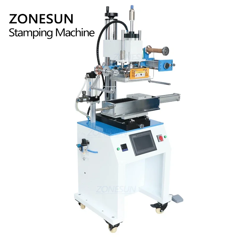 ZONESUN ZY-819R 프레스 시뮬레이터 곡선 표면 스탬핑 기계, 가죽 로고 주름 기계, 이름 카드 스탬핑 기계