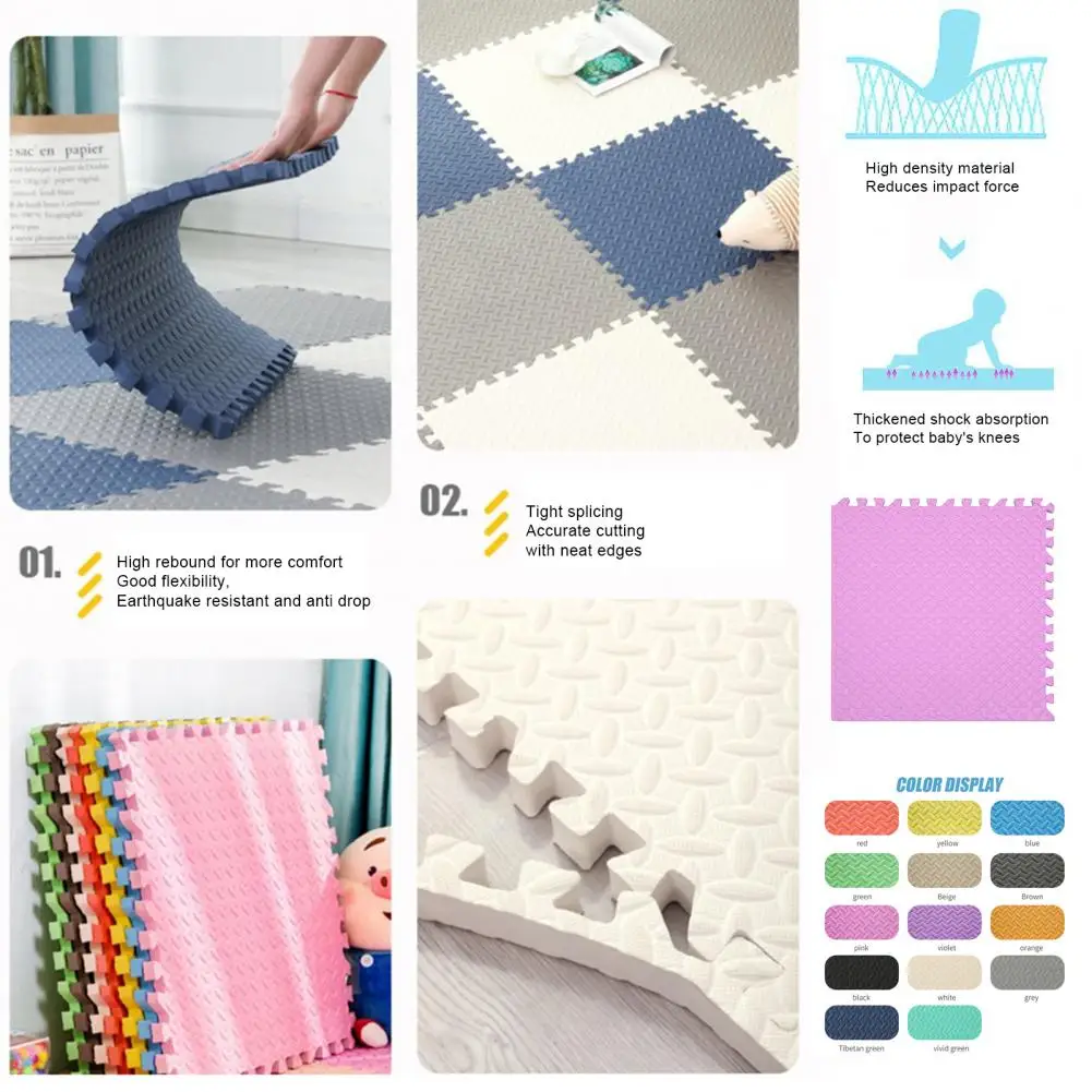 Yoga Mat EVA Foam Interlocking Floor Tile Home Gym Exercise Pad Cushion Workout Equipment 12Pcs