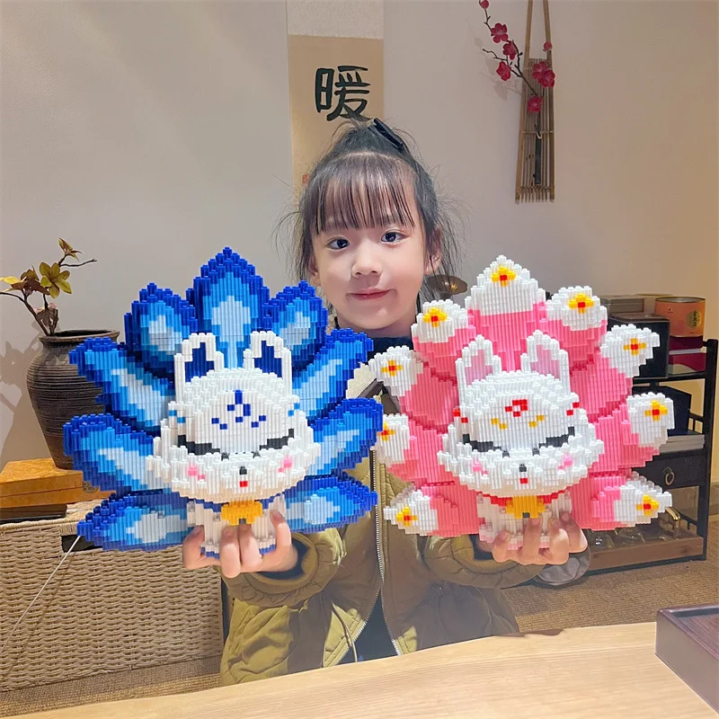 48cm Nine Tailed Fox Puzzle Decoration Cute Oversized Fox Assembly