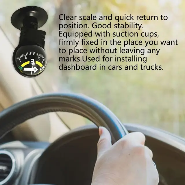 Bussola Per Cruscotto Auto - Con Ventosa, Orientamento Facile Per Viaggi E Avventure - Foto 11
