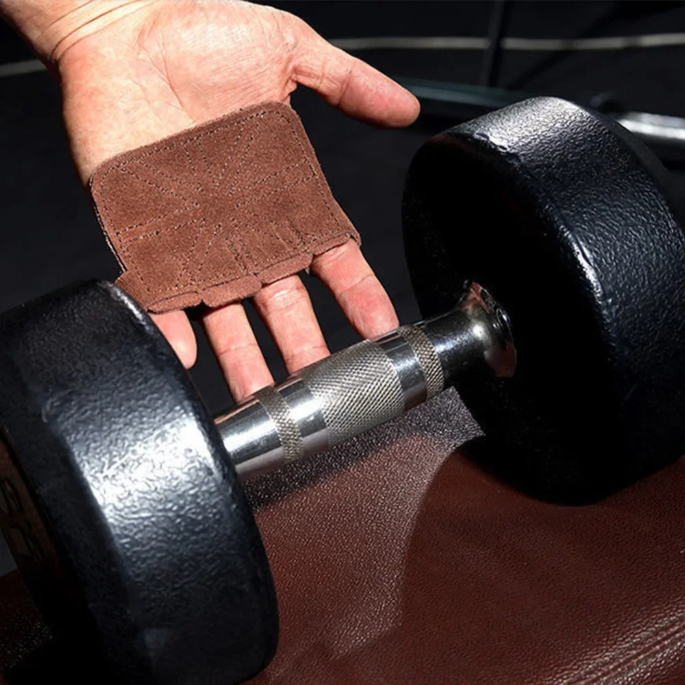 Leather Weight Lifting Training Gym Gloves Palm Protection Women Men Fitness Sports Grips Pull Ups Weightlifting Anti-Slip 1Pc