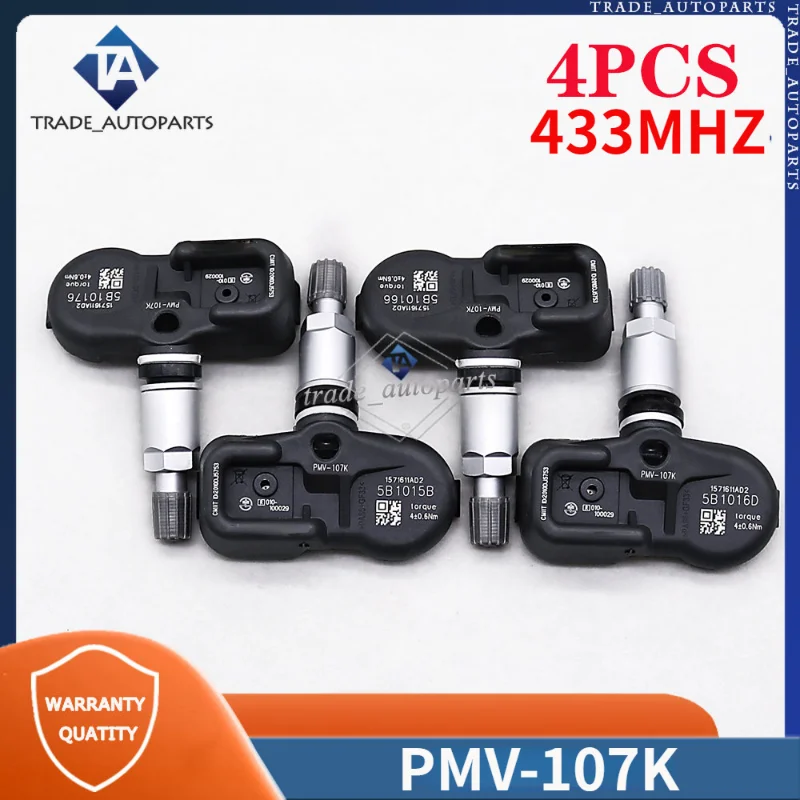 

PMV-107K 42607-50010 42607-50011 For Lexus ES GS Toyota Land Cruiser 200 RAV4 III Tire Pressure Monitor Sensor 4PCS TPMS 433MHZ