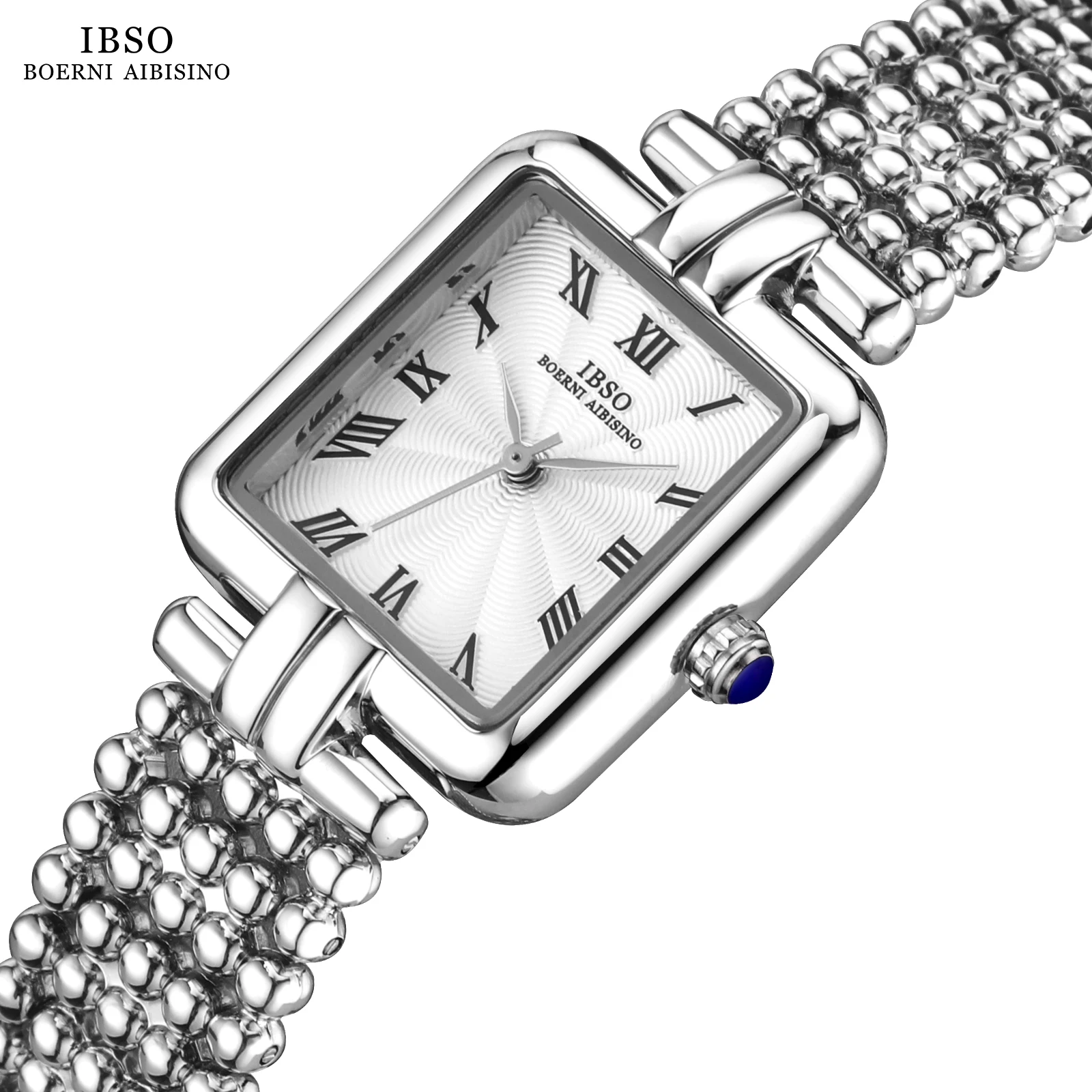 IBSO 2023 New Ladies Luxury Style Quartz Watches Super Simple Stainless Steel Strap Square Dial Waterproof 30 Fashion Style