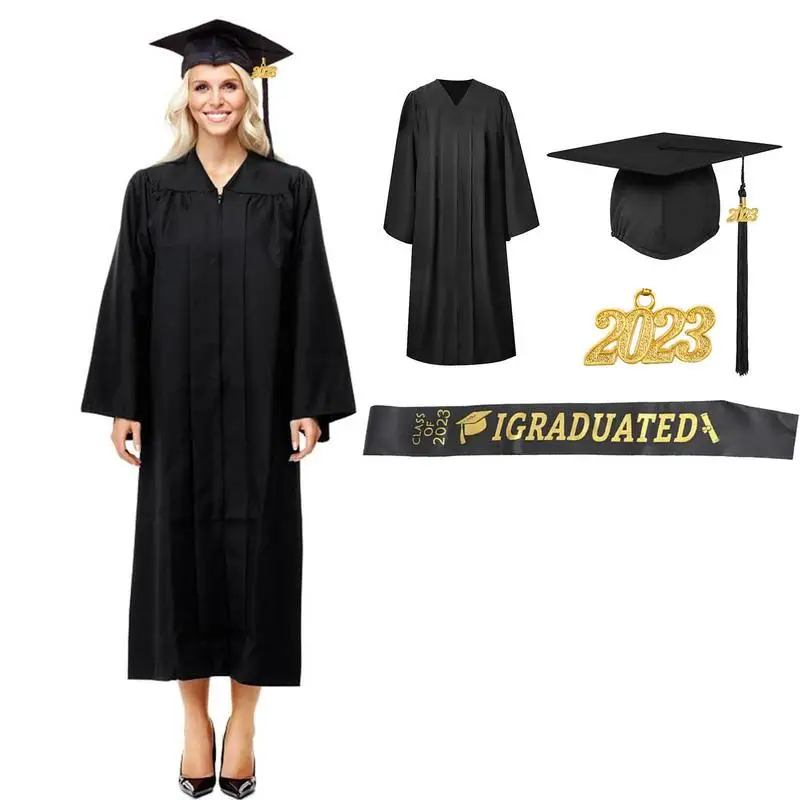 Graduation Gown And Cap With Tassel Unisex Academic Cap And Gown High School University Graduation Ceremony