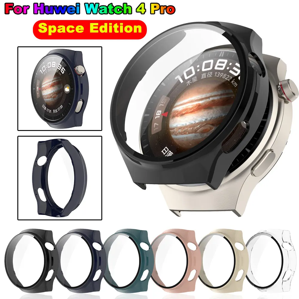 Premium PC Case with Glass Screen Protector for Huawei Watch 4 Pro - Space Edition