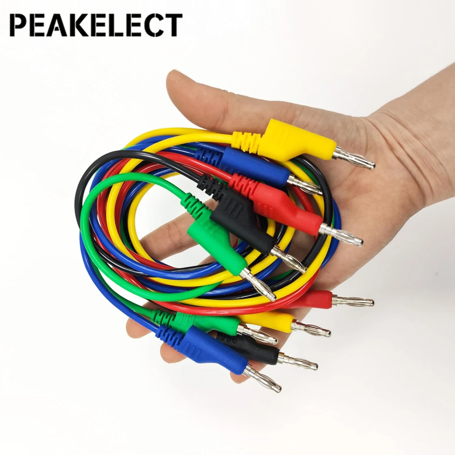PEAKELECT P1036B 시리즈 듀얼 4mm 바나나 플러그 멀티미터 테스트 리드 키트, 악어 클립 스페이드 플러그 펑크 테스트 프로브 키트
