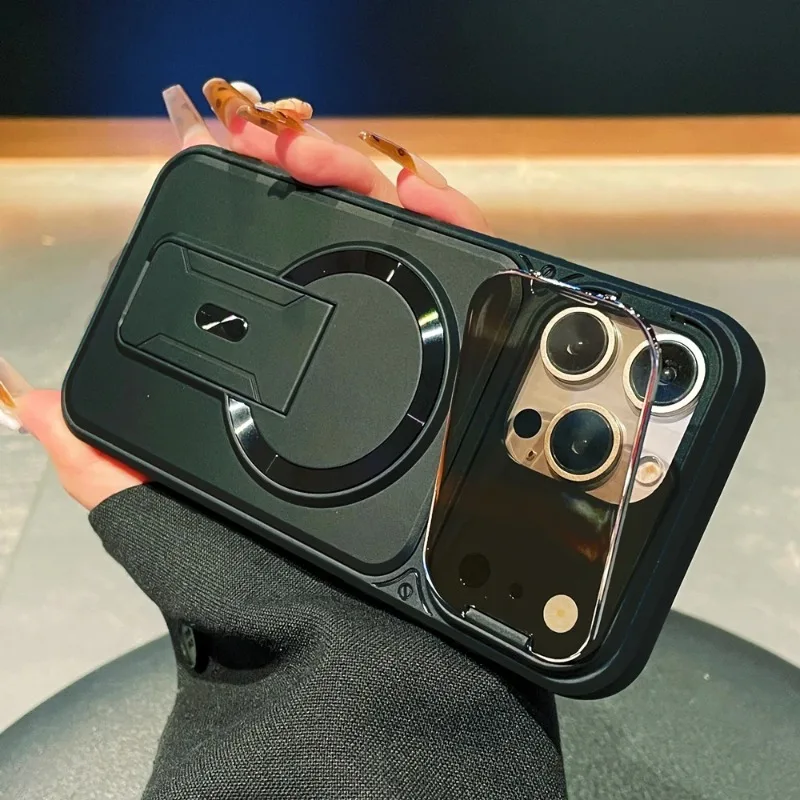 Luxury Folding Magnetic Phone Case with Lens Protector