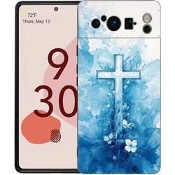 Divine Protection Christian Cross Soft Shockproof TPU Phone Case - Black Cover - Pixel 8 Pro (A1)