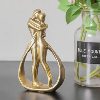 Statue de Couple Amoureux, Figurine de Baiser, Couple Romantique, Décorations Esthétiques, Sculpture Moderne, Décor pour la Maison, Salon 1