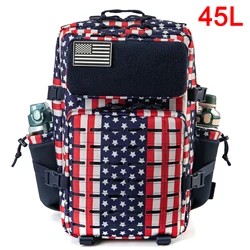 Tactical Outdoor Backpack with Bottle Holder - 25L/45L Capacity for Everyday and Adventure Use (45L Star Spangled)