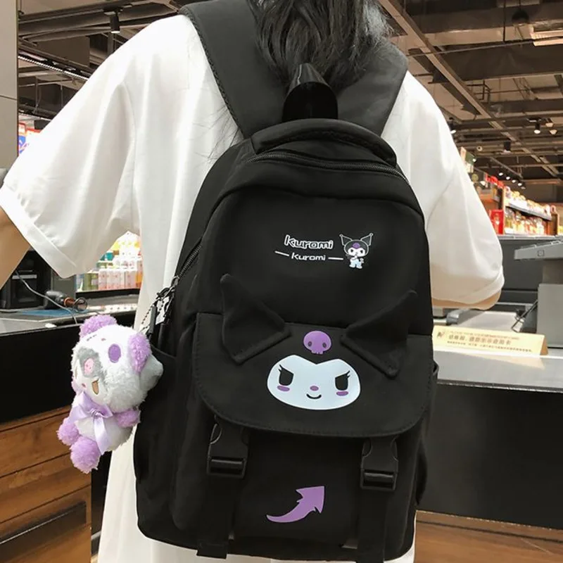 

Sanrio Kuromi Cinnamoroll Melody Pom Purin Backpack Women Waterproof Large Capacity Bags Children Fashion Kawaii Schoolbag Gift