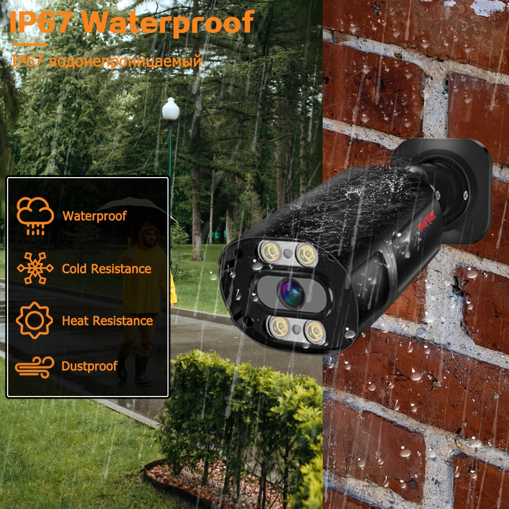 Security Camera 4K Security System NVR Kit Ultra HD 8MP POE Metal Street Waterproof Audio Night Vision CCTV
