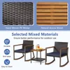 3 Pieces Rocking Bistro Set,Outdoor Rocker Chair with Coffee Table&Cushions,Patio Rattan Furniture Conversation Set for Balcony 6