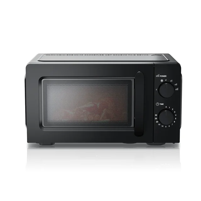 Four à micro-ondes compact 20L, puissance 700W avec 6 niveaux de puissance et minuteur, pour décongeler et réchauffer, noir/blanc 1