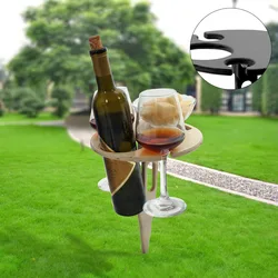 Table à vin en bois avec Mini Table de pique nique ronde pliable, facile à transporter, casier à vin, mobilier d'extérieur, nouveauté 