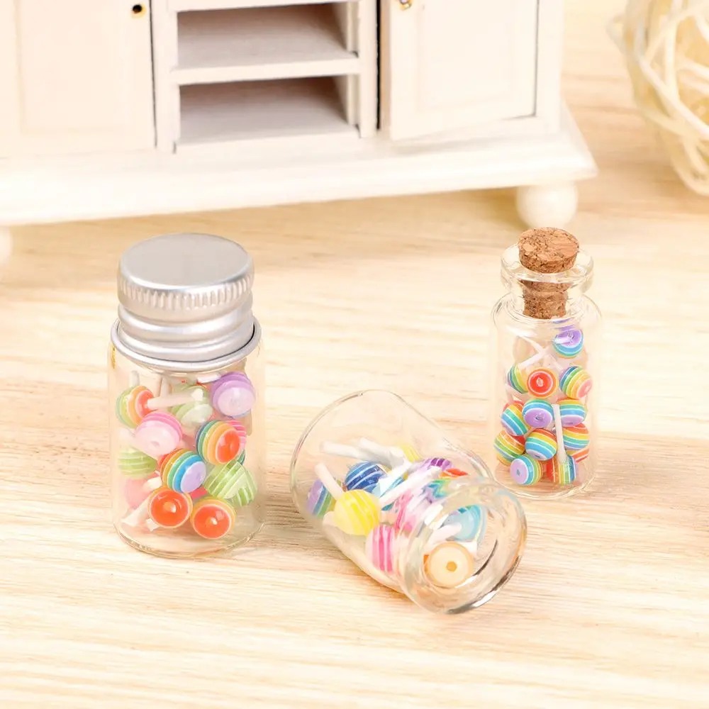 1/12 Scale DIY Accessories Doll House Photography Props Lollipops With Jar Dollhouse Miniature Food Simulation Sugar Candy Box