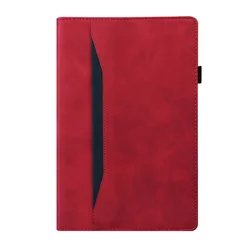 Luxury Leather Wallet Stand Tablet Case - iPad Air 1 Air 2 (Red - business)