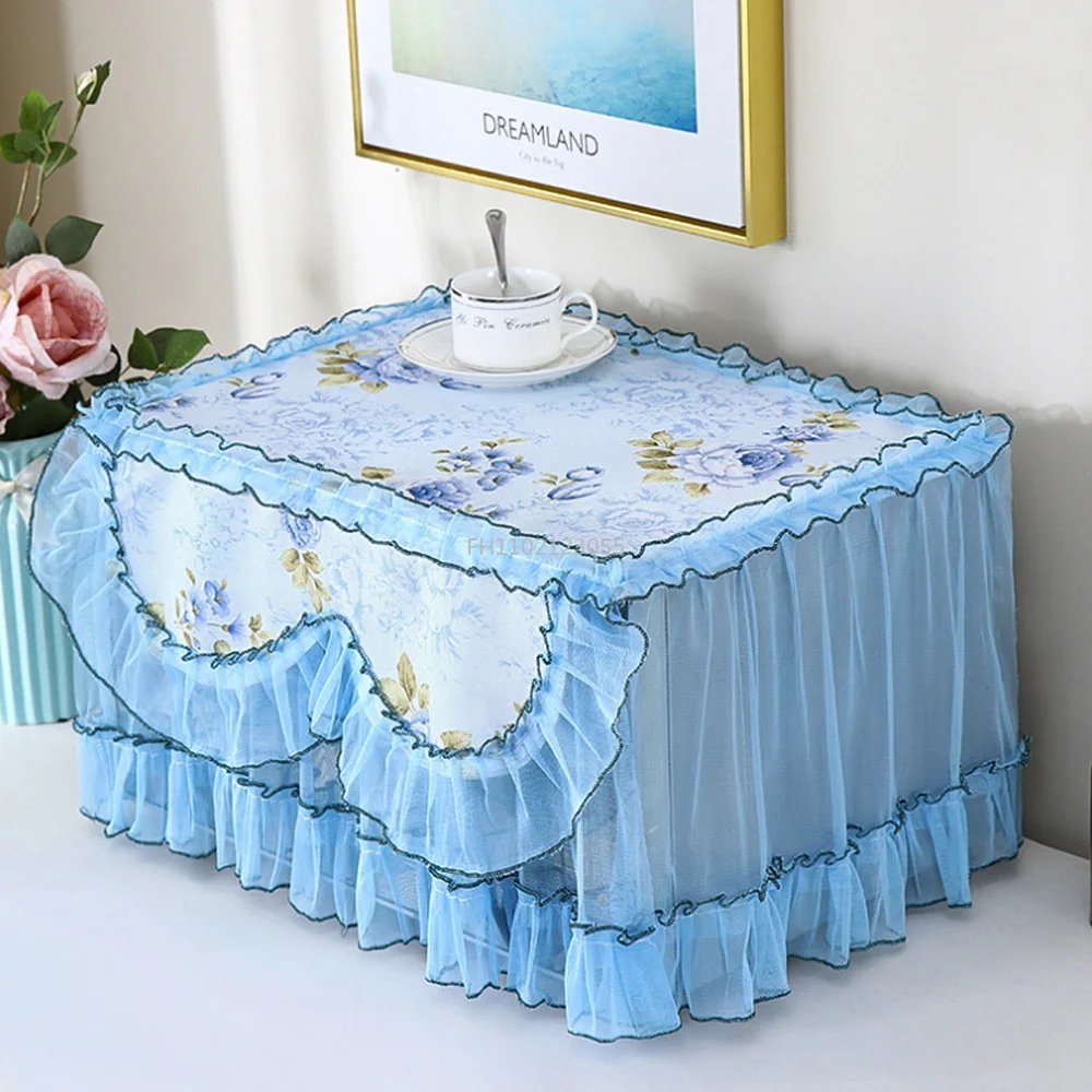 Full Coverage Microwave Cover Towel Electric Oven Protective Cover Kitchen Accessory Household Tassel Dustproof Microwave Cover