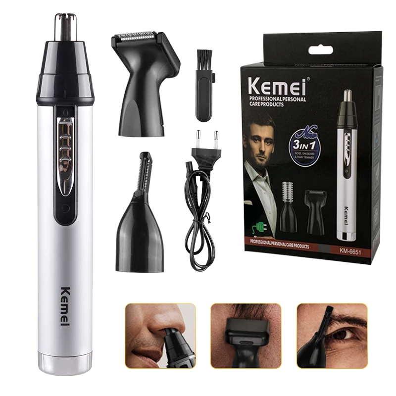 

KEMEI Electric Nose Hair Trimmer for Men And Women Available With Low Noise High Torque High Speed Motor Washable Nasal Hair