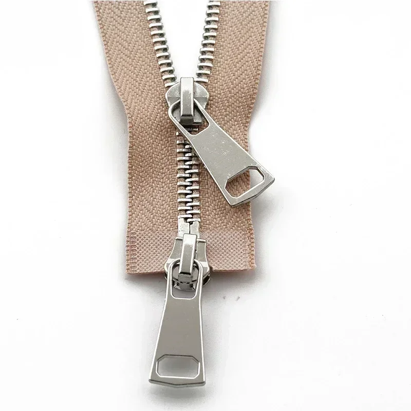 Premium Metal Double-Slider Open-End Zippers for Jackets - Auto Lock Closure, Multiple Lengths Available