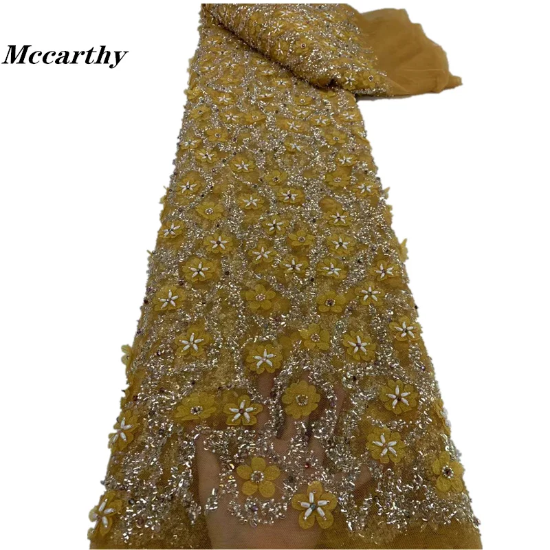 

Новейшая Роскошная африканская кружевная ткань с блестками для жениха 2024 высококачественные вышитые бусины французское кружево для рождественского свадебного платья ZX80