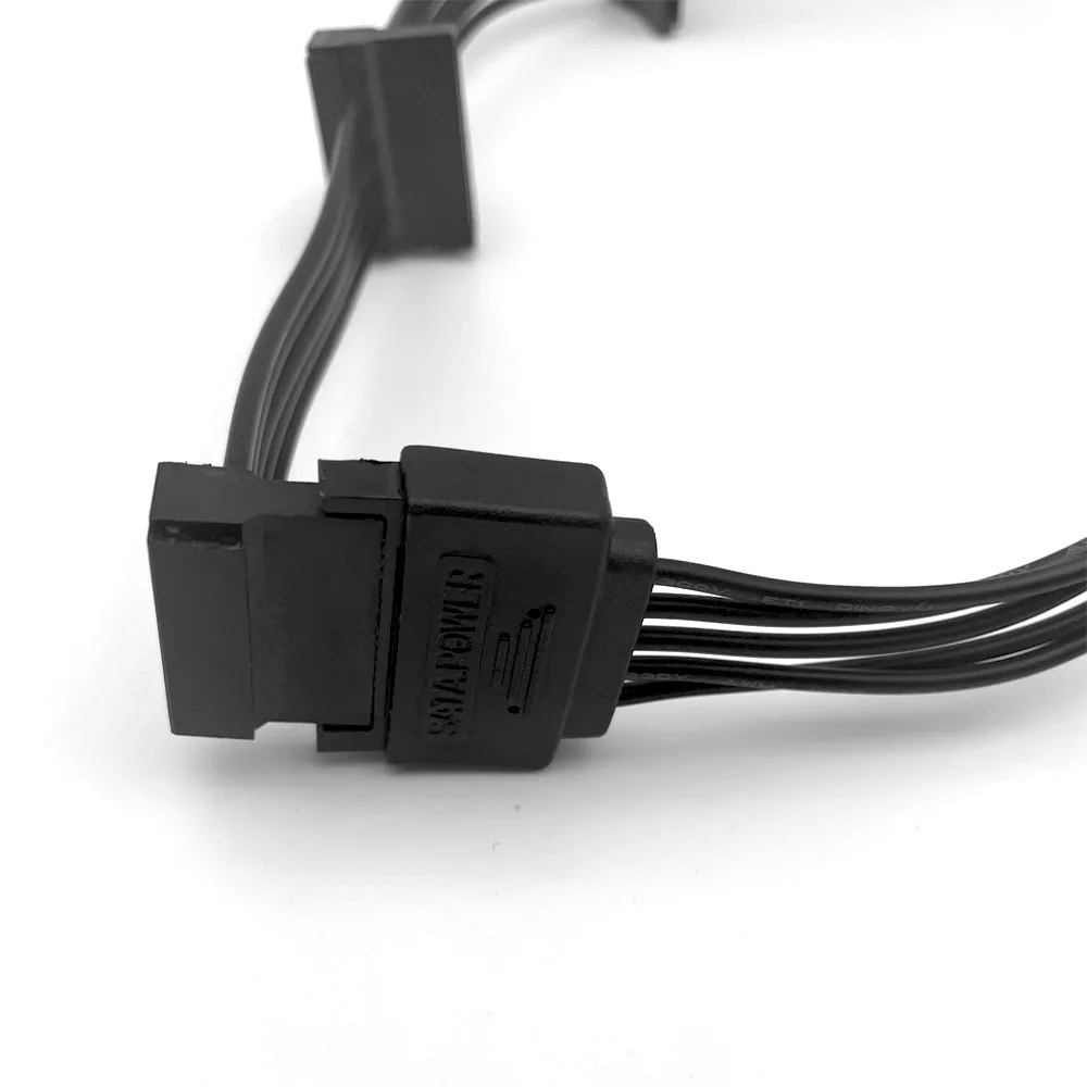 Fonte de Alimentação Cabo Splitter para Faça Você Mesmo Cabo de Disco Rígido 15pin Sata 4pin Macho para Feminino Extensão pc Server - Imagem 5