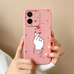 Cute Love Heart Dinosaur Liquid Silicone Shockproof Phone Case - Soft Back Cover for Vivo Y28 4G (TYP1)