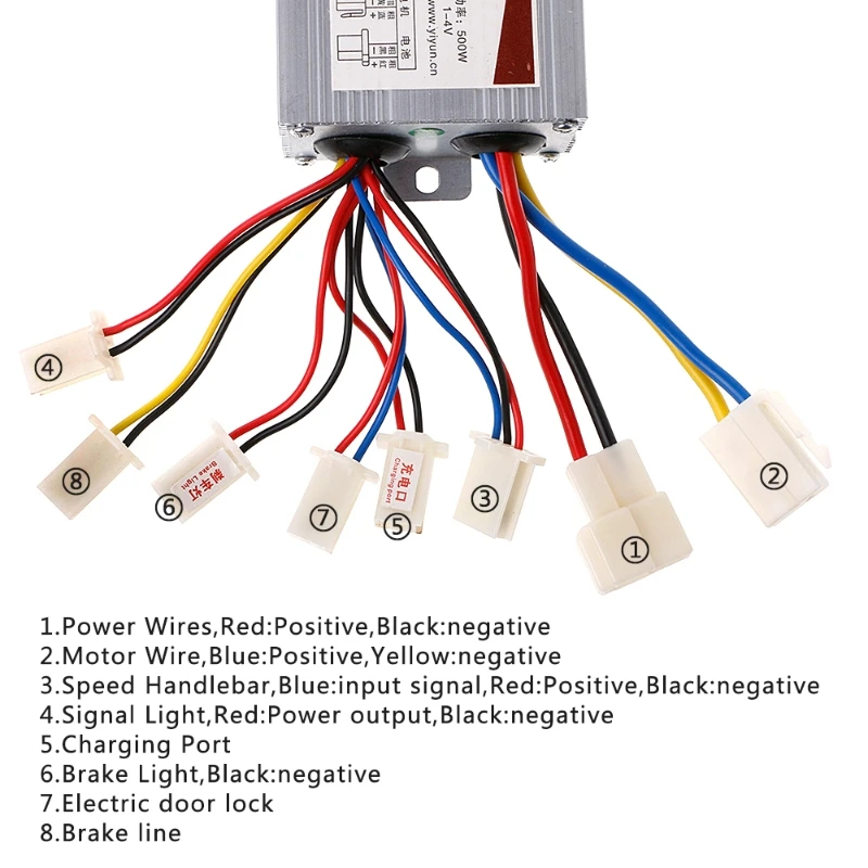 DC Motor Speed Controller for DC 24V 500W Motor Speed Brush Controller 30A For Electric Bicycle Bike Scoot