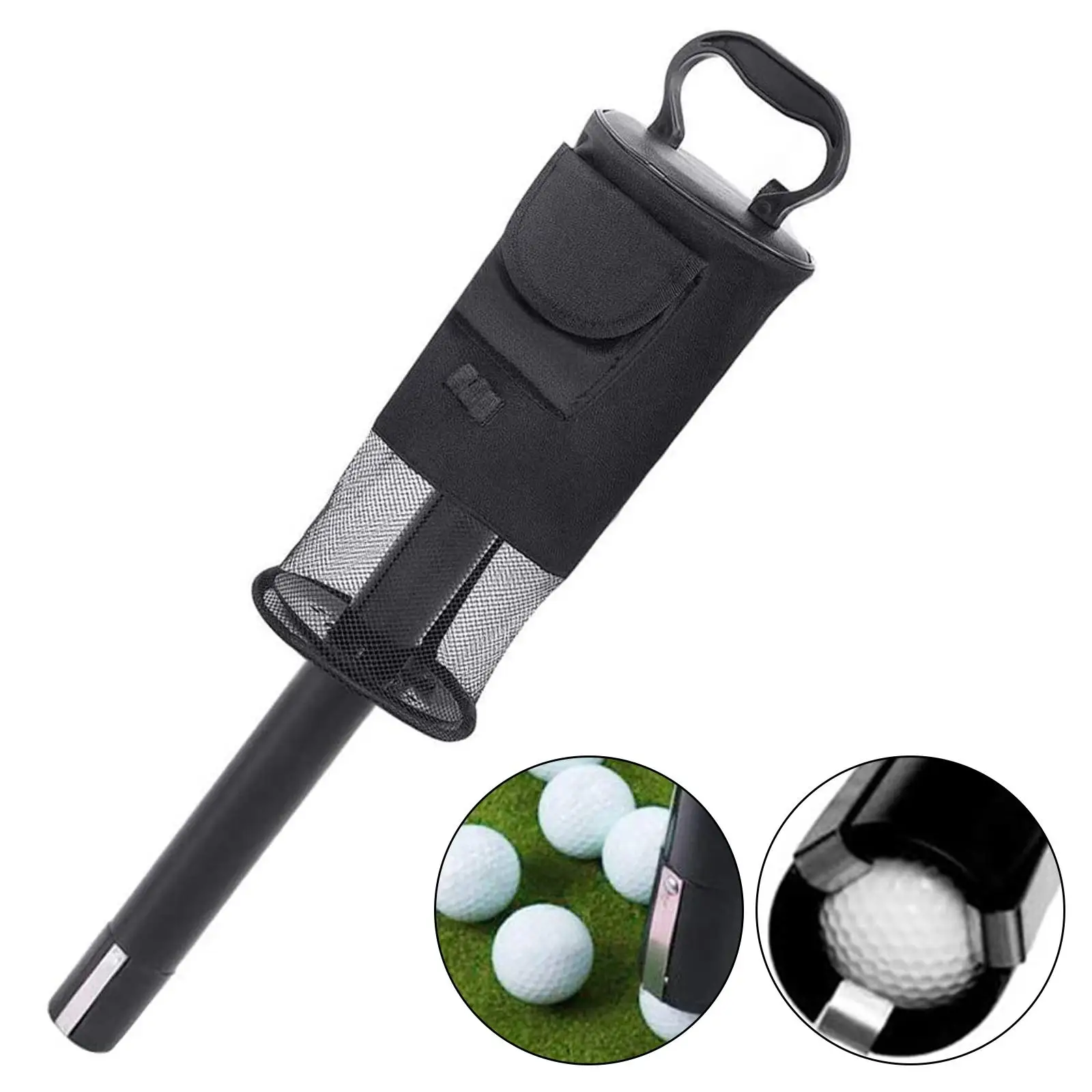 Golf Ball Retriever Bag Golfing Equipment Hold up to 70 Balls Ball Picker Golf Shag Bags with Pocket and Tee Holder