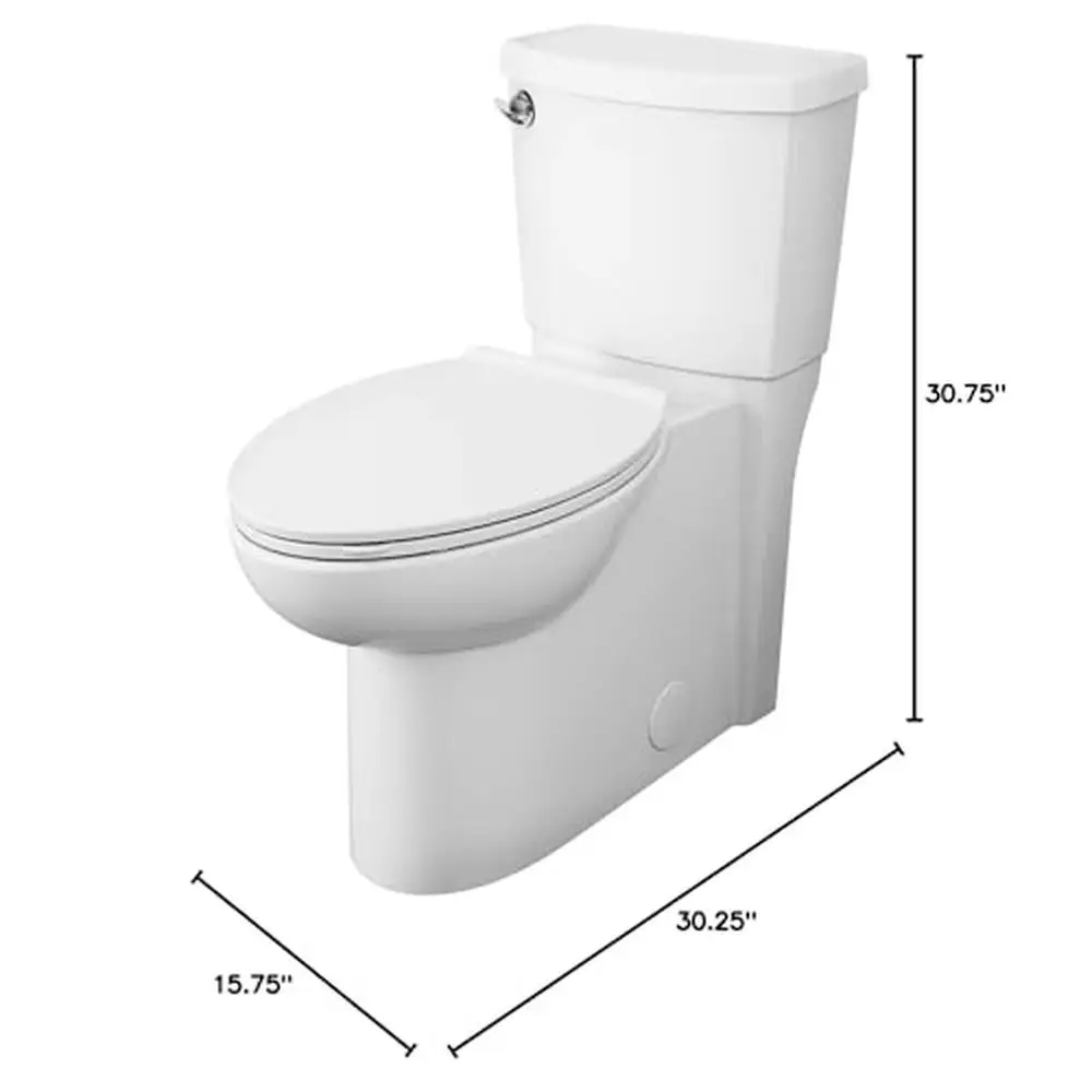 Elongated Two-Piece Toilet Chair Height White Porcelain Material 4