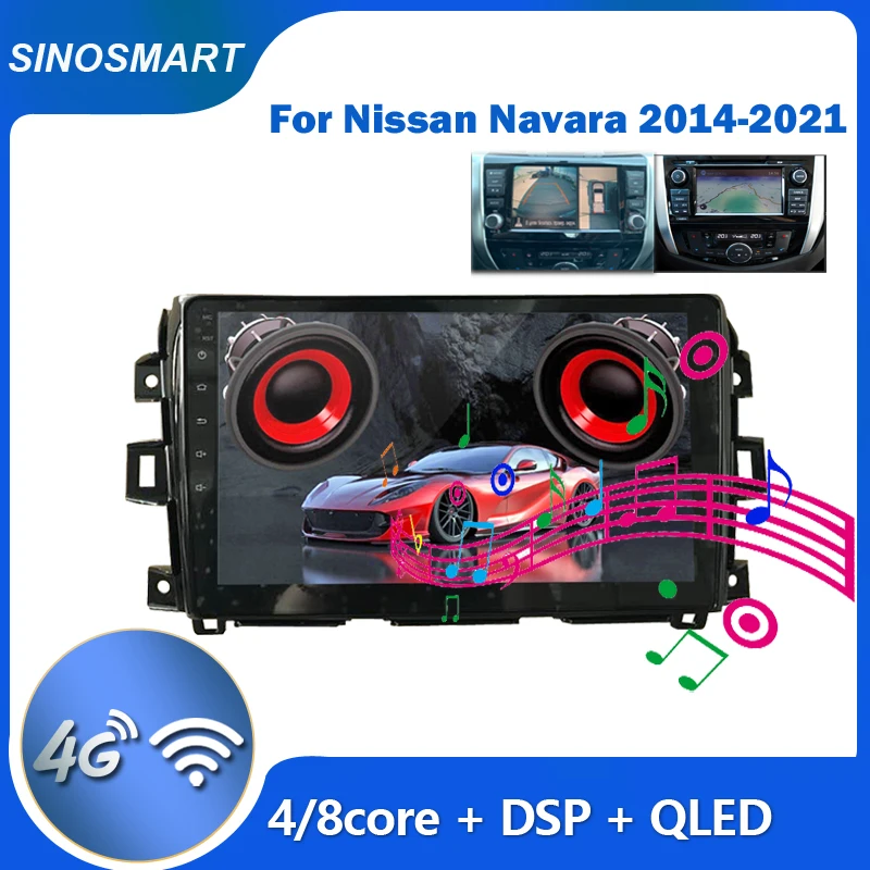 SINOSMART 안드로이드 GPS 멀티미디어 라디오 닛산 NP300 나바라/르노 알래스칸 2014?2023 | OEM BOSE, 360° 카메라, PA | 좌핸들/우핸들