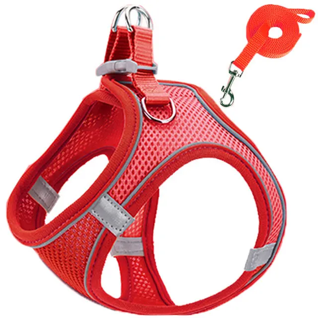 thumbnail image 1 of Arnés para gatos, arneses y correas reflectantes para mascotas, arnés ajustable para mascotas, para gatos, perros pequeños, pugs, chihuahuas, accesorios para gatos, 1 of 5