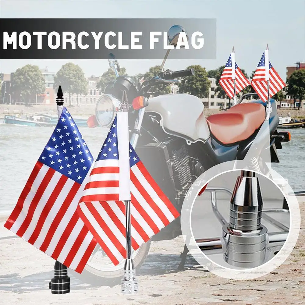 

Motorcycle Rear Side Mount Luggage Pole Mount America Flags For Harley Sportster XL883 XL1200 X48 Touring FLHT Road King Gl J3X3