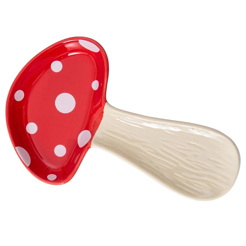 ABKW- Mushroom Spoon Rest 1PC Heat-Resistant Home Use Dish For Soup Spoons Coffee Spoons Chopsticks Kitchen Accessory