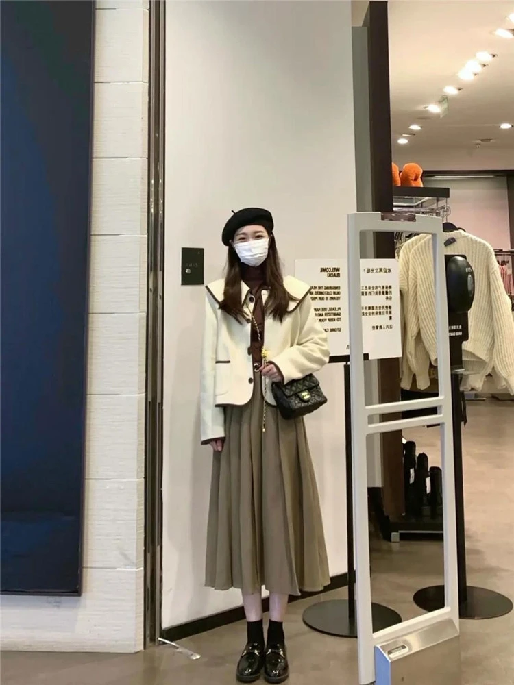 작은 향기 세트 독특한 고급 디자인 감각, 니치 원피스, 2021 가을 겨울 신상 여성복, 인기 하이 퀄리티