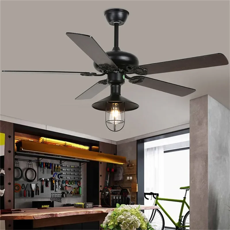 APRIL European Luxury LED Fan Light American Retro Living Room Restaurant Bedroom Ceiling Fan Light Remote Electric
