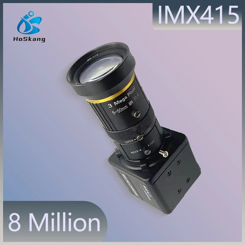 Webcam 4K 8MP HD CMOS IMX415 Manual Varifocus CS Mount Lens USB Camera For PC Laptop Computer/Live Streaming